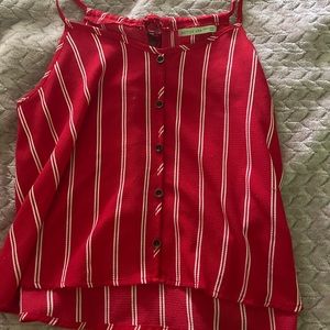 Active USA red and white striped tank top